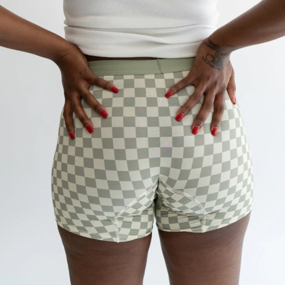 NWT - Monthly Period Underwear Boxer Brief, Matcha Checker | Multiple Sizes - Picture 2 of 9